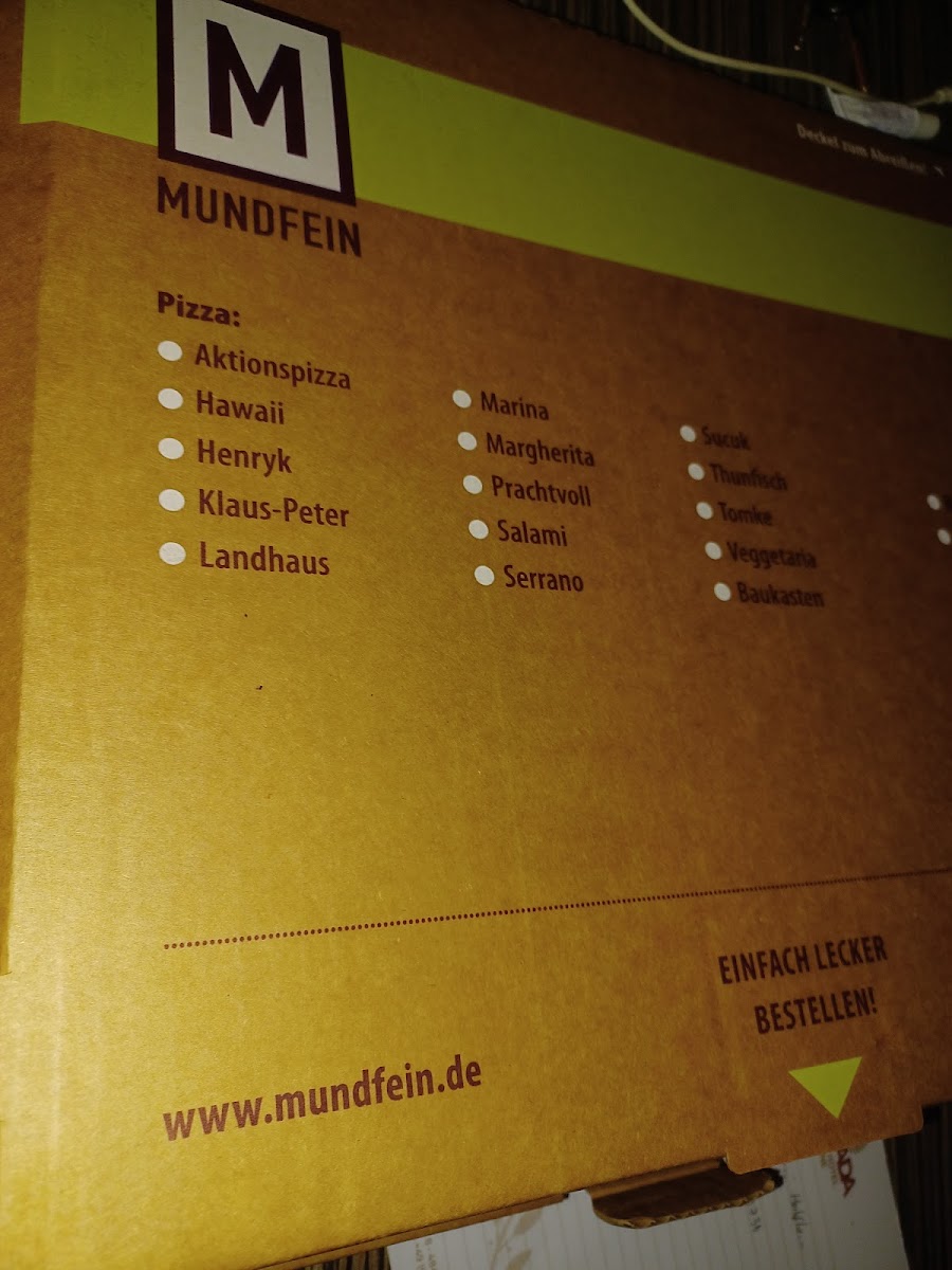 Menu Mundfein Pizzawerkstatt Rheine-8